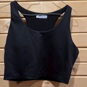 LasLulu Black Crop Tank Top
